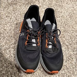 On Running Men's Black and Orange Athletic Shoes